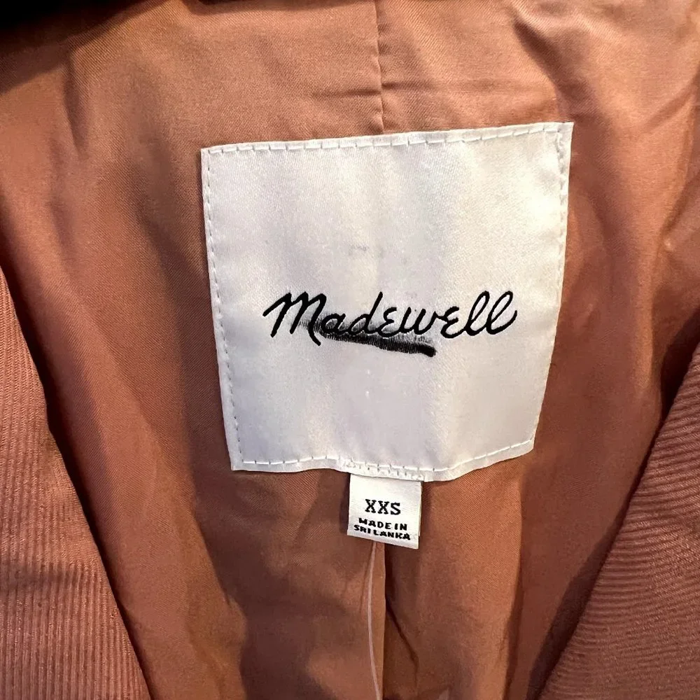 Madewell $178 The Larsen Blazer in Drapeweave Dried Rose Size XXS NJ732 - Picture 7 of 7